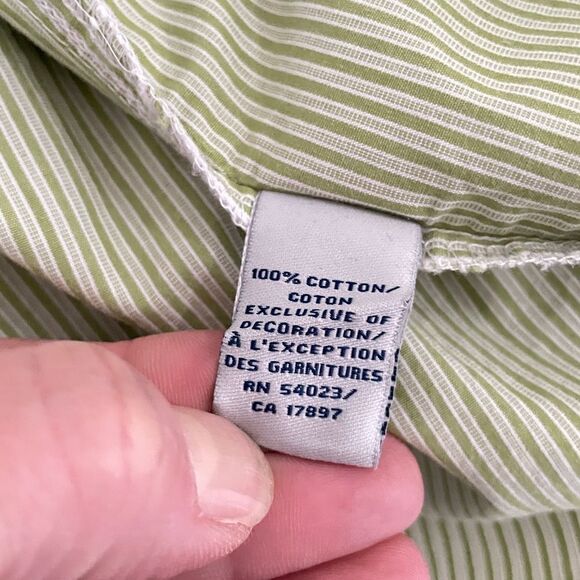 Old Navy Nen’s Green & White Stripe Casual Cotton Button Down Shirt Size Large - Picture 5 of 6